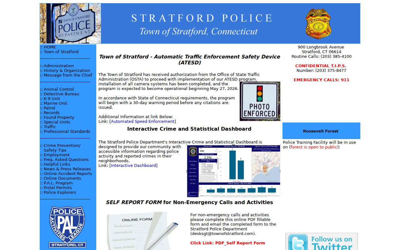 Stratford Town criminal history police records source